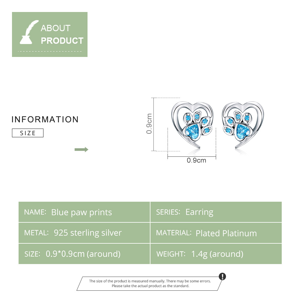 Pandora Style Zorgzaam hondenpoothart Oorknopjes - SCE654