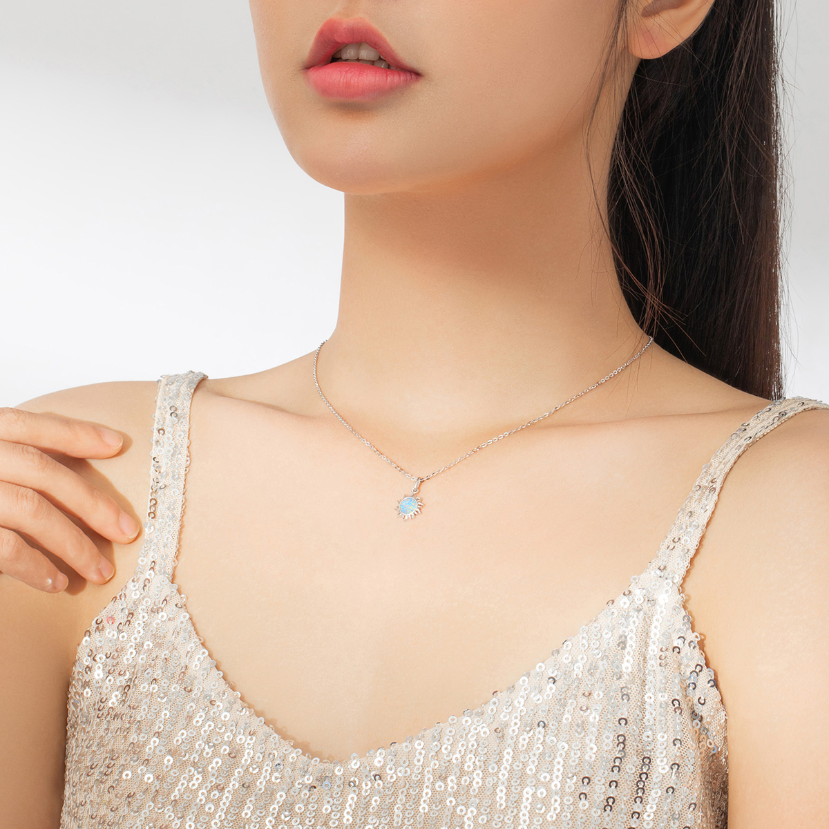 Pandora Style Blauwe Zon Chain Ketting - SCN399