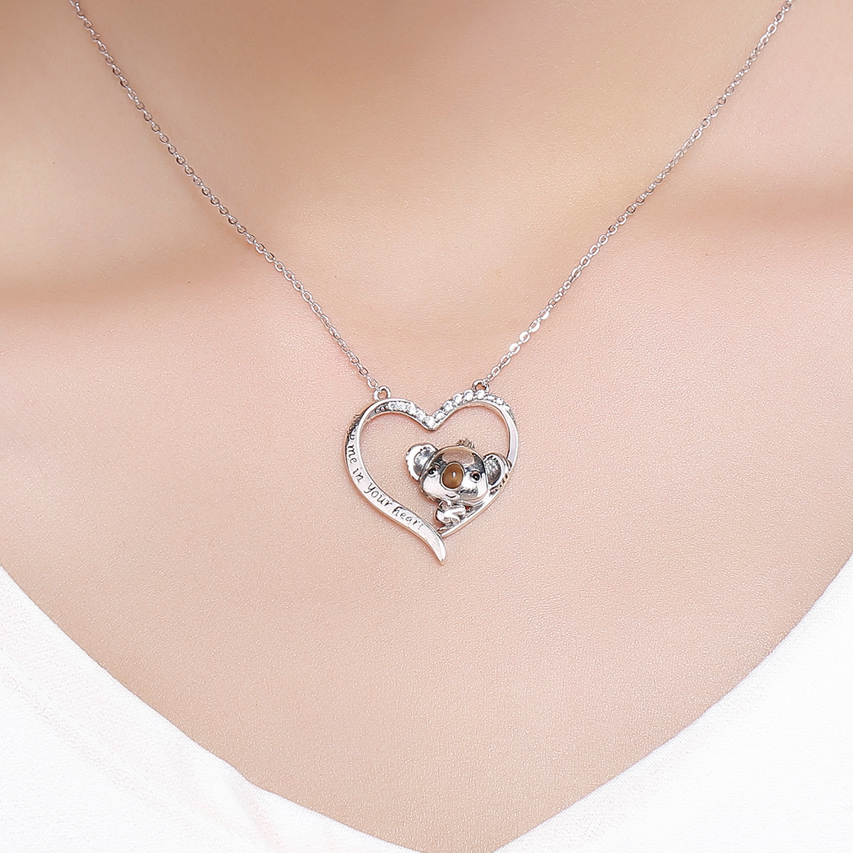 Pandora Style Hou me in je hart Chain Ketting - SCN256