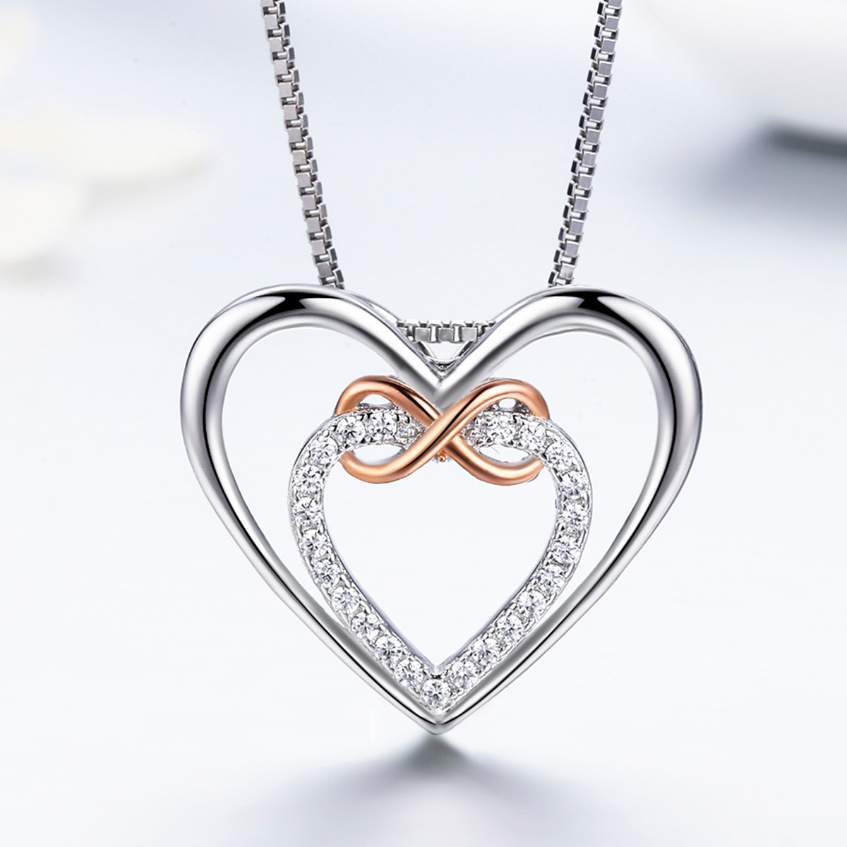 Pandora Style Prachtig hart Chain Ketting - SCN121