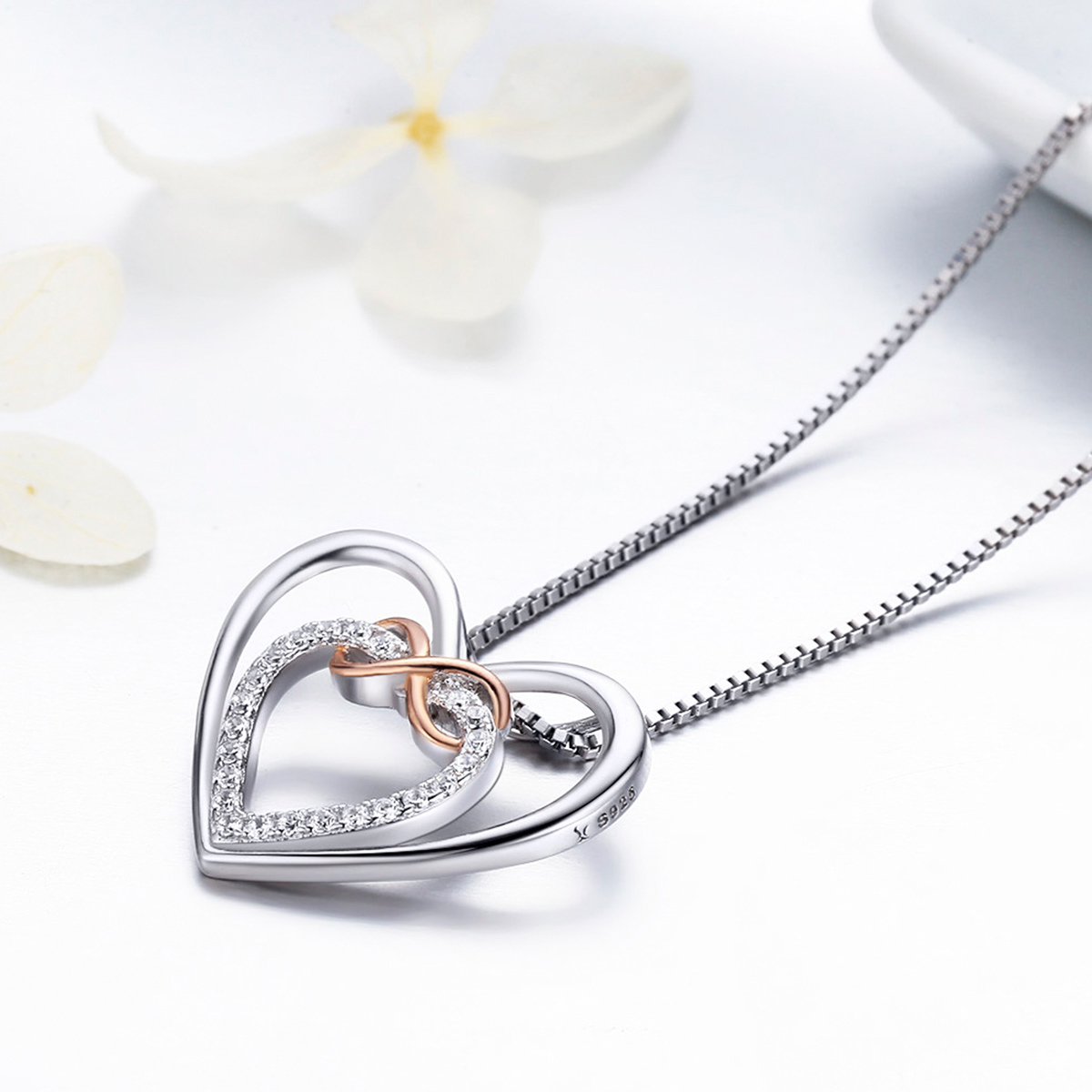 Pandora Style Prachtig hart Chain Ketting - SCN121