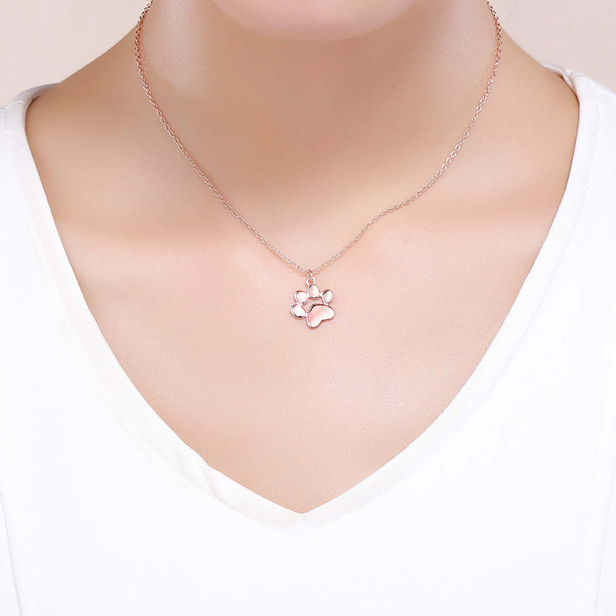 Pandora Style Rose Schattige poot Chain Ketting - SCN275-3