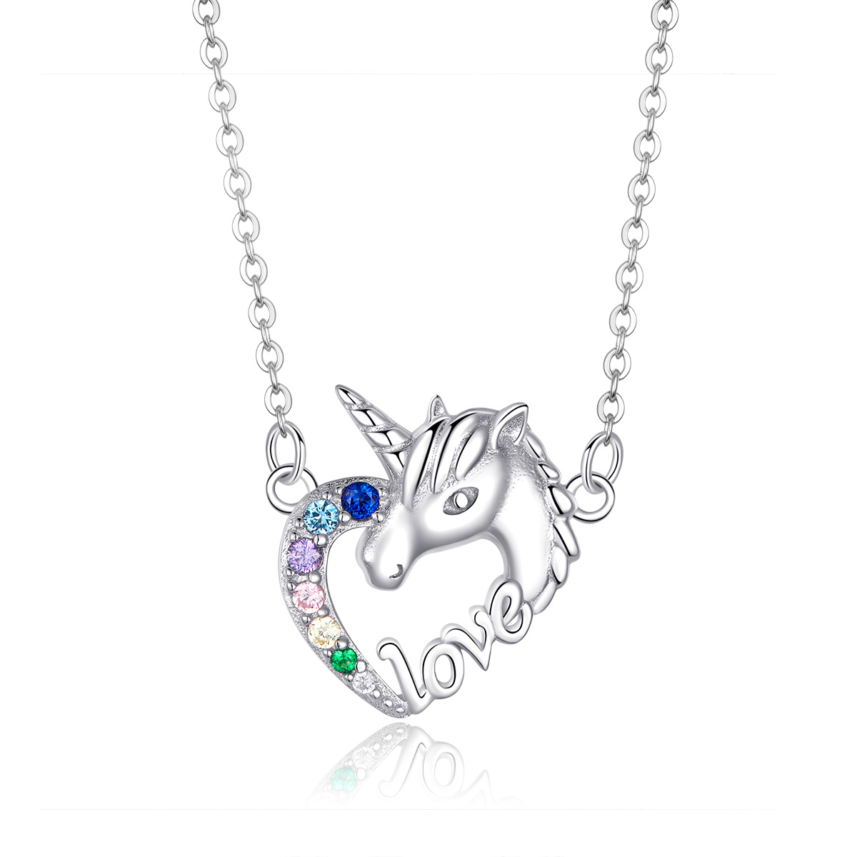 Pandora Style Schattige Eenhoorn Chain Ketting - SCN348