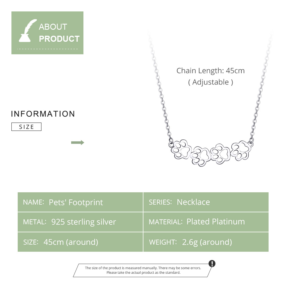 Pandora Style Schattige poot Chain Ketting - SCN346