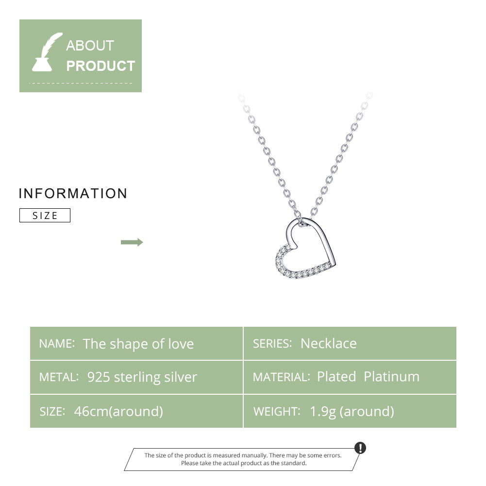 Pandora Style Sprankelend hart Chain Ketting - SCN347