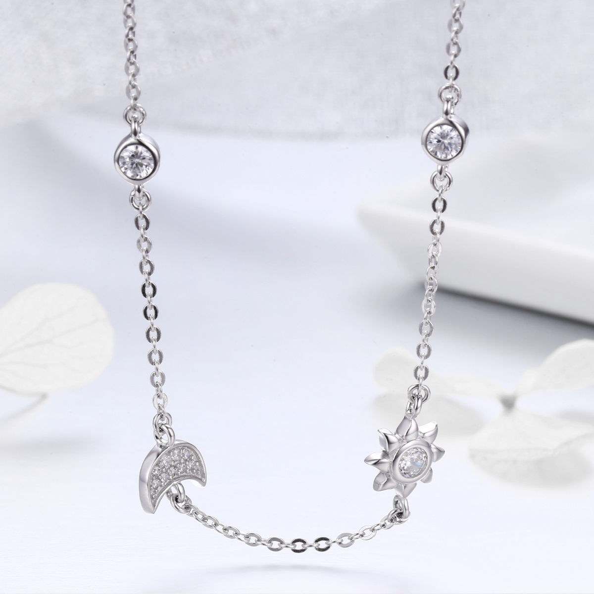 Pandora Style Zon en maan glorie Chain Ketting - SCN272