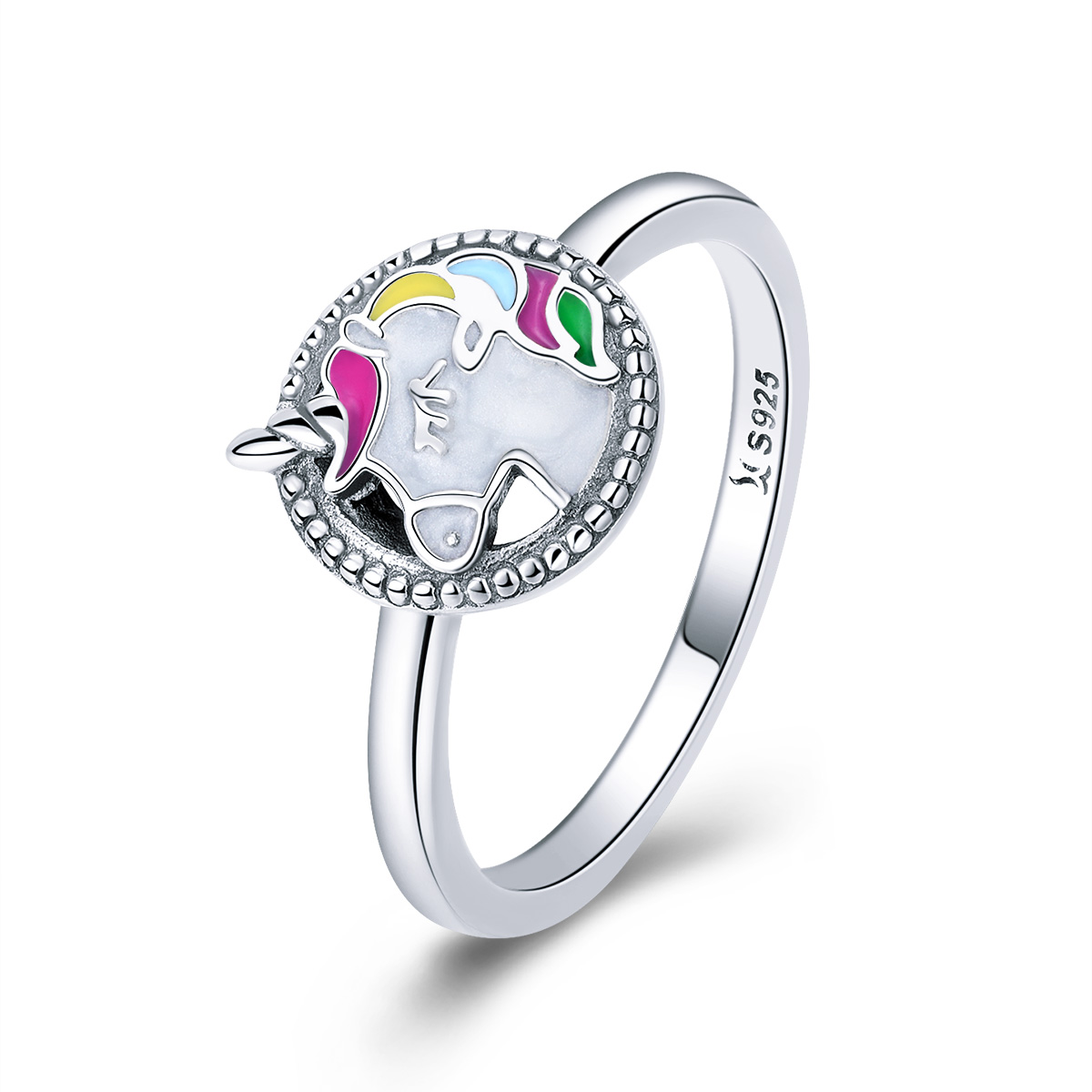 Pandora Style Eenhoorn geheugen Ring - SCR388