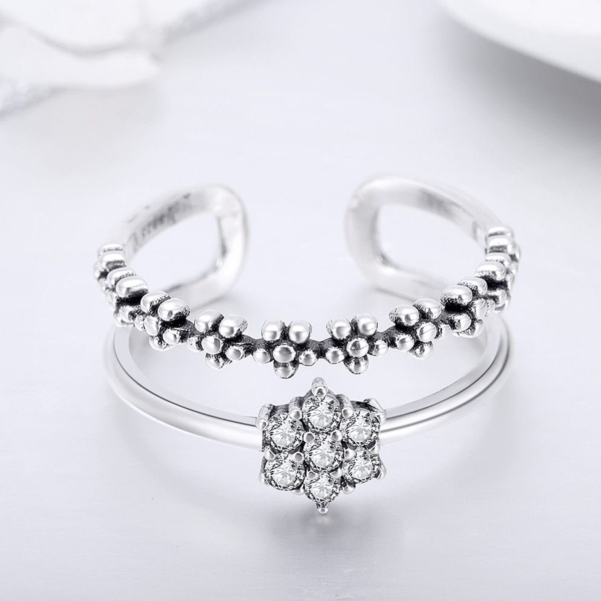 Pandora Style Elegant temperament Open Ring - SCR428