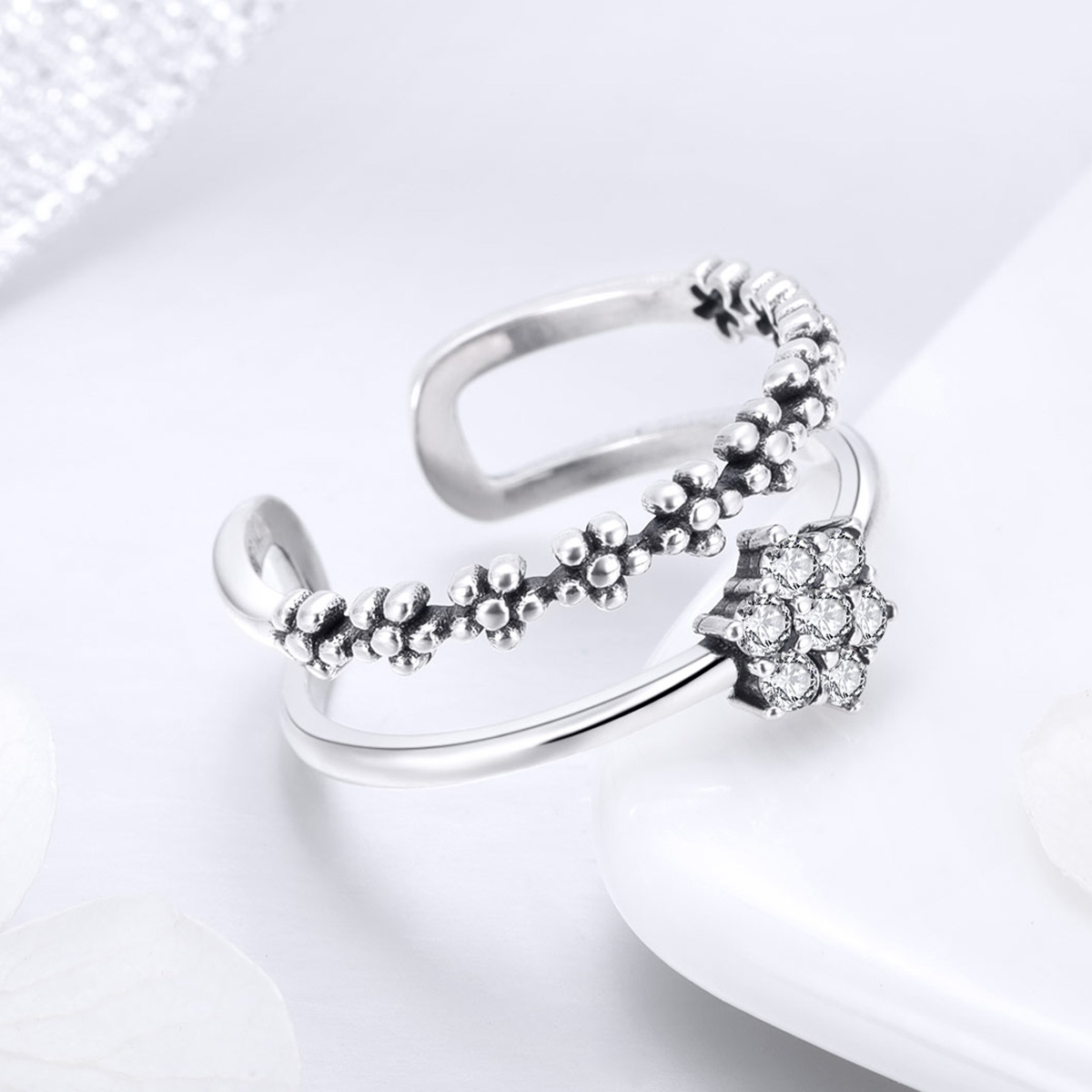 Pandora Style Elegant temperament Open Ring - SCR428