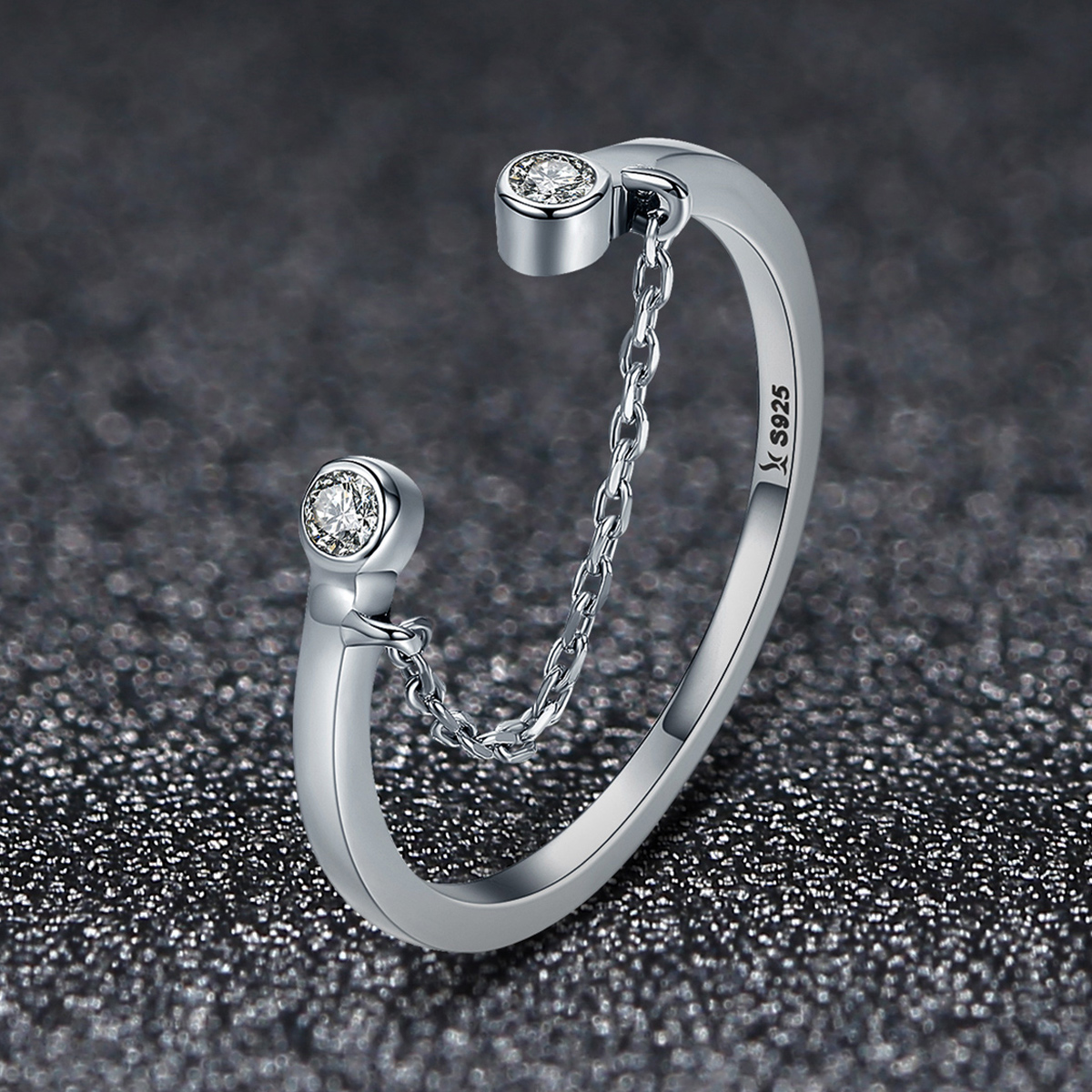 Pandora Style Lach gezicht Open Ring - SCR216