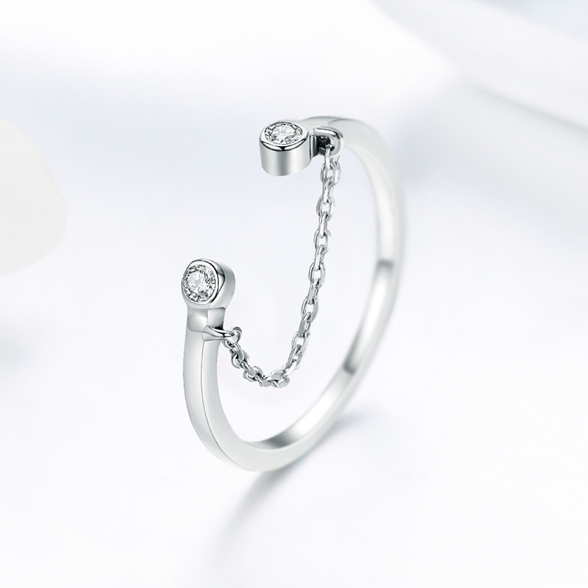 Pandora Style Lach gezicht Open Ring - SCR216