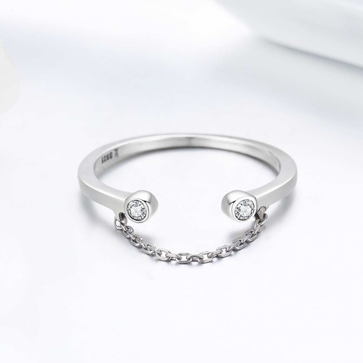 Pandora Style Lach gezicht Open Ring - SCR216