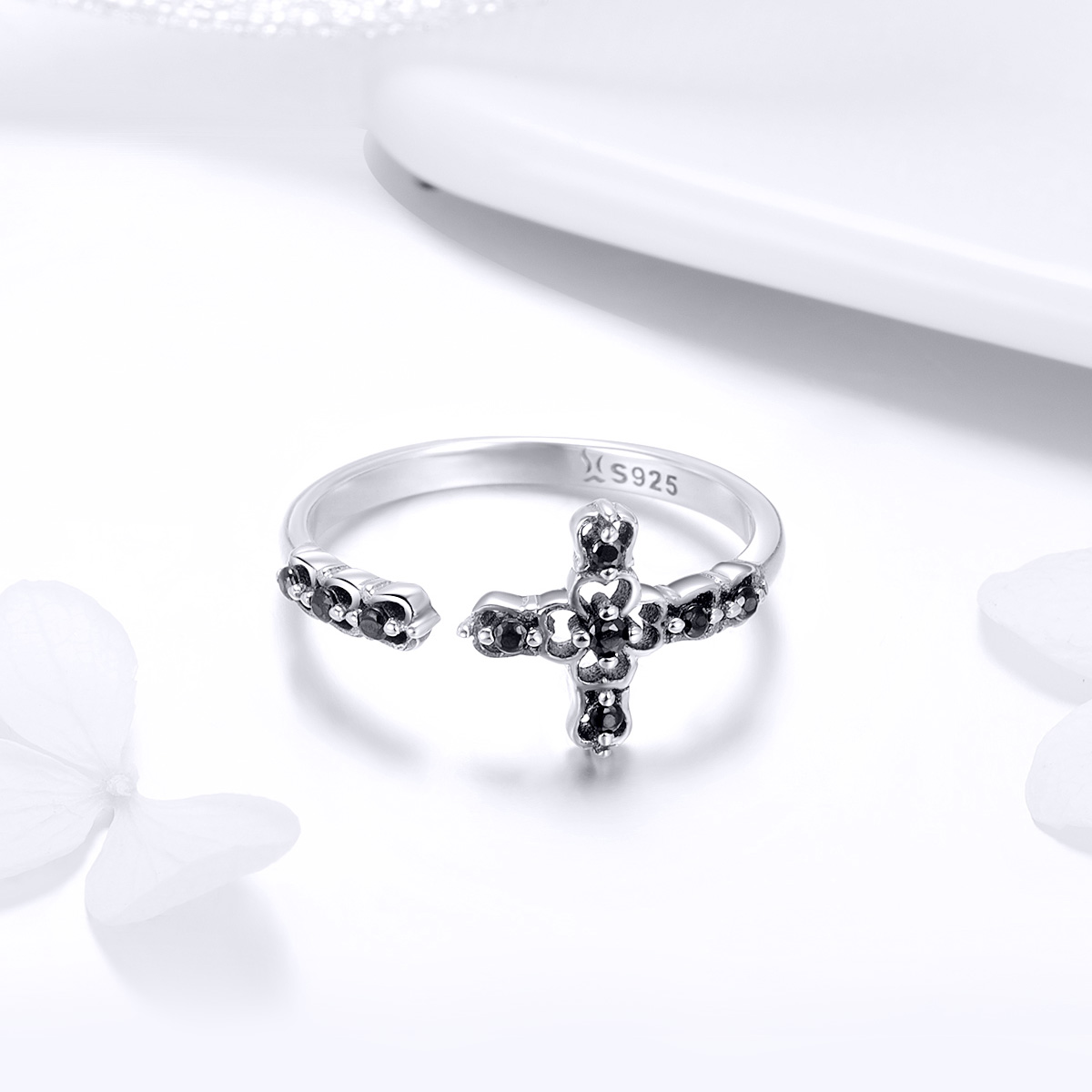 Pandora Style Licht van het kruis Open Ring - SCR447