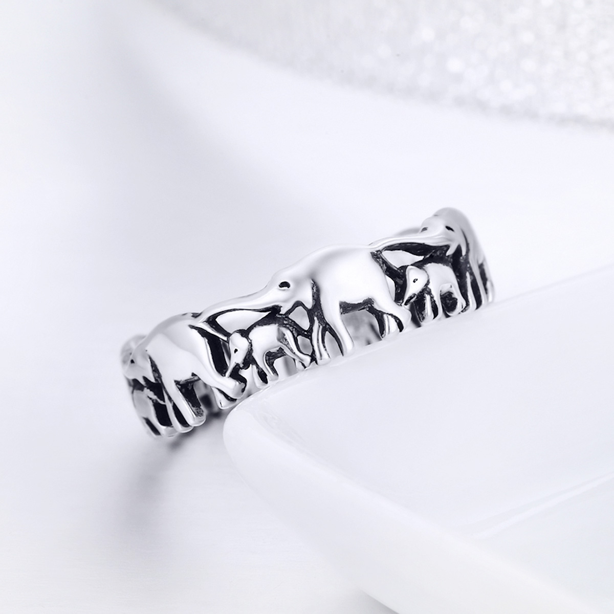 Pandora Style Olifantenfamilie Ring - SCR344