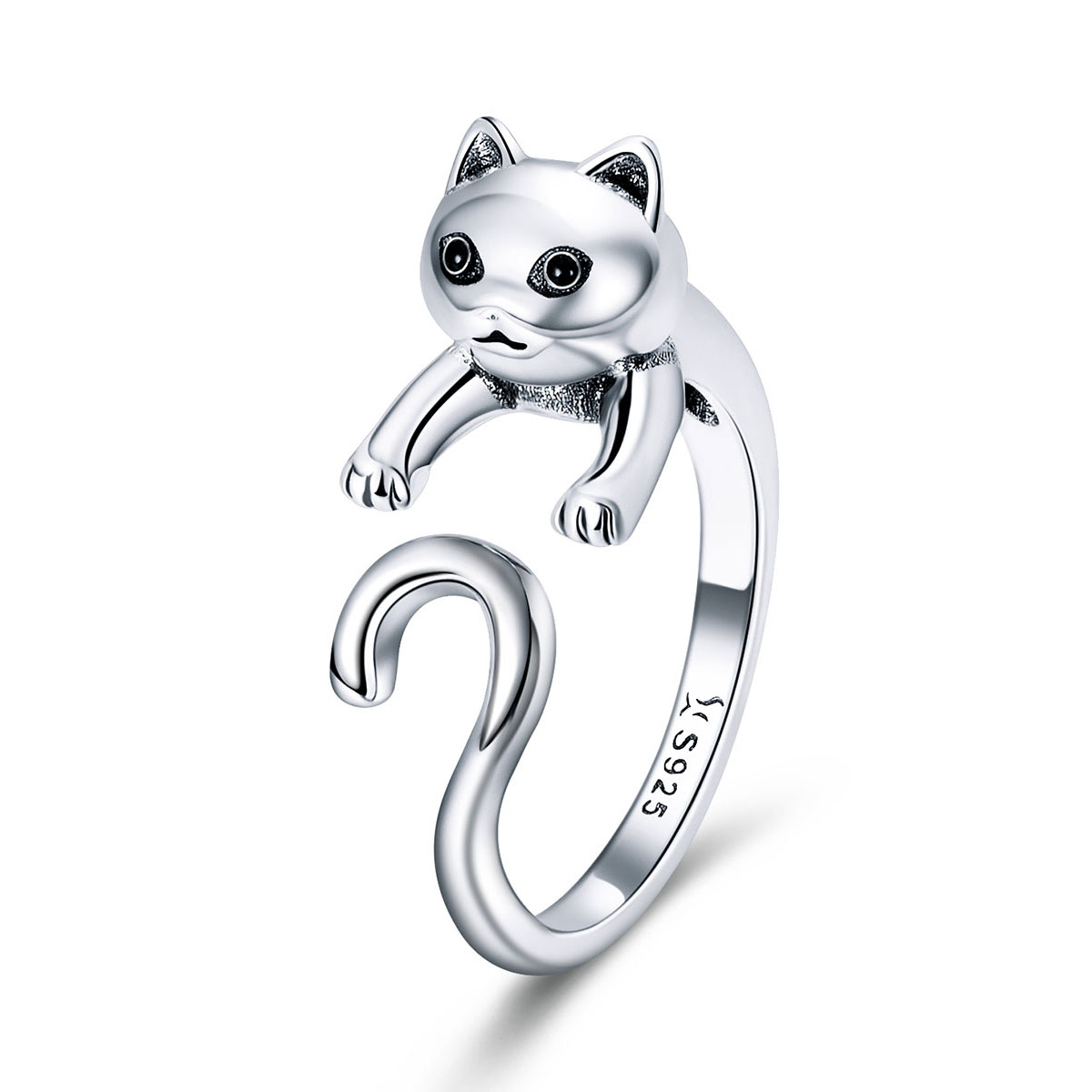 Pandora Style Ondeugende kat Open Ring - SCR409