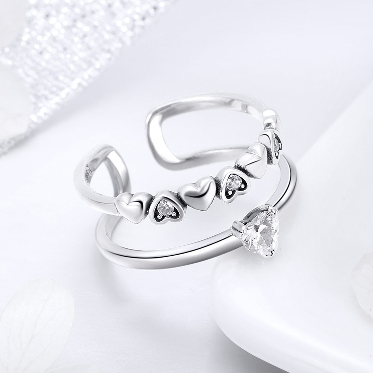 Pandora Style Prachtig hart Open Ring - SCR429