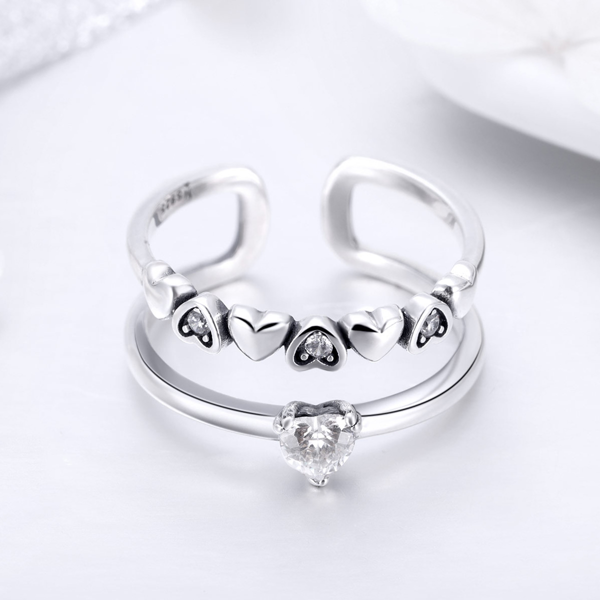 Pandora Style Prachtig hart Open Ring - SCR429