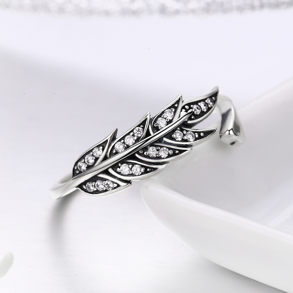 Pandora Style Prachtige bladeren Open Ring - SCR313