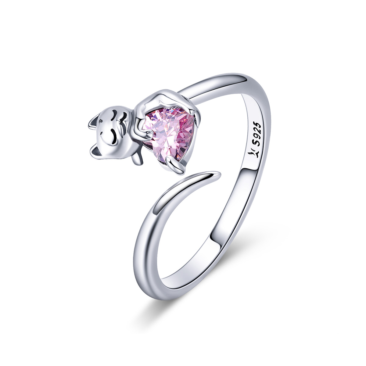 Pandora Style Schattige kat Open Ring - SCR446