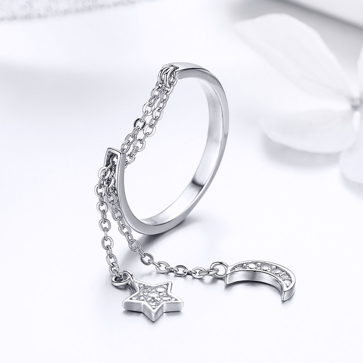 Pandora Style Ster & Maan Open Ring - SCR407