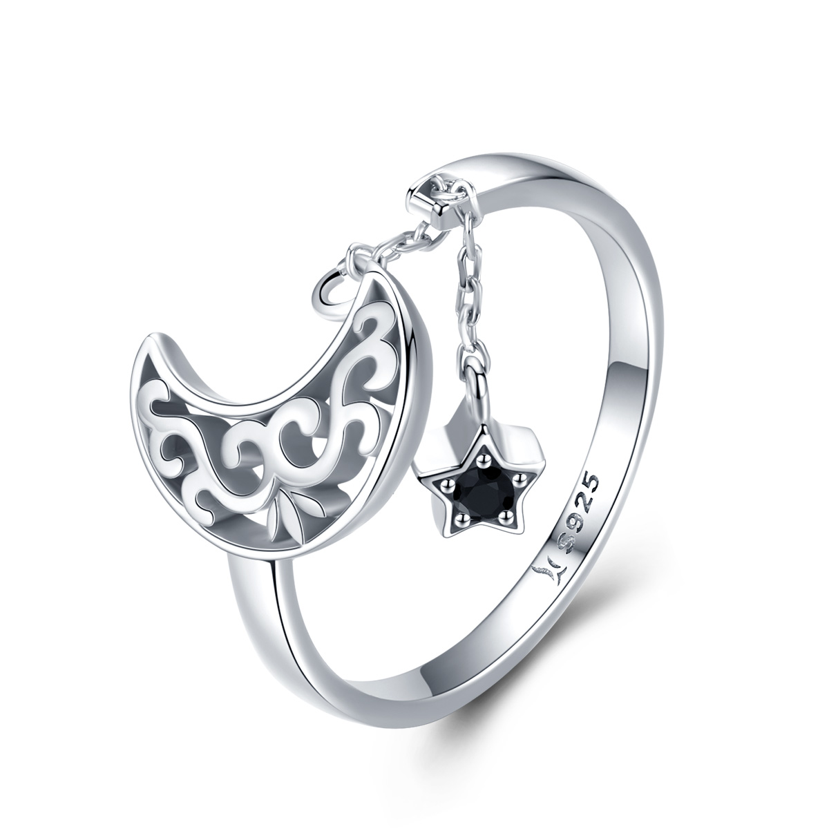 Pandora Style Sterrenlicht Maan Open Ring - SCR479