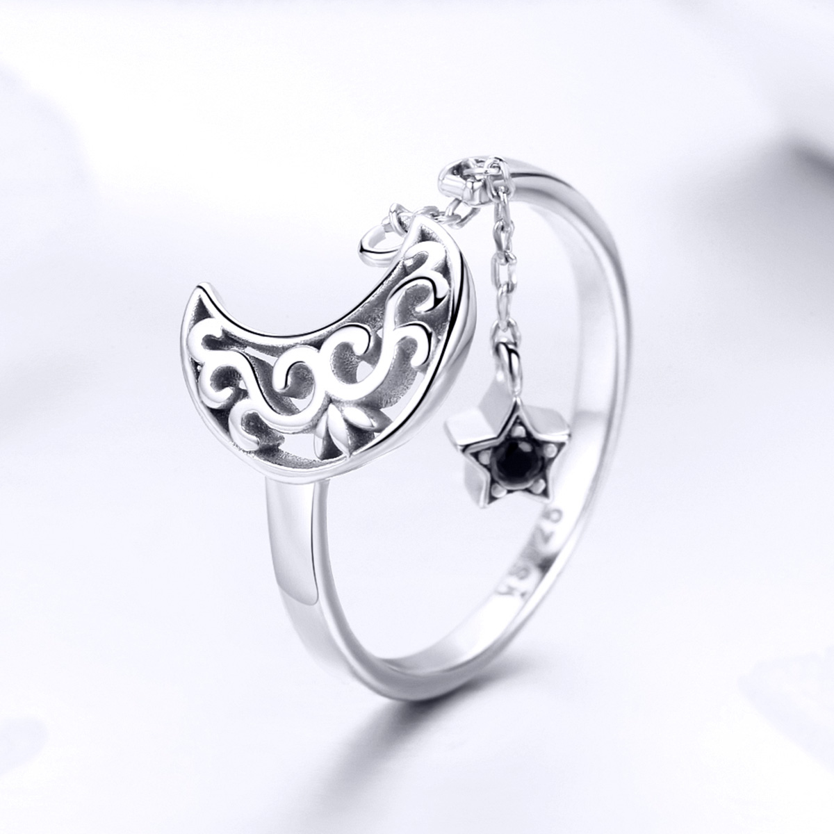 Pandora Style Sterrenlicht Maan Open Ring - SCR479