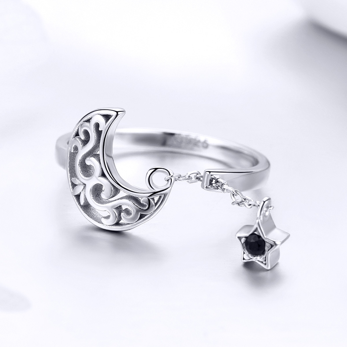 Pandora Style Sterrenlicht Maan Open Ring - SCR479