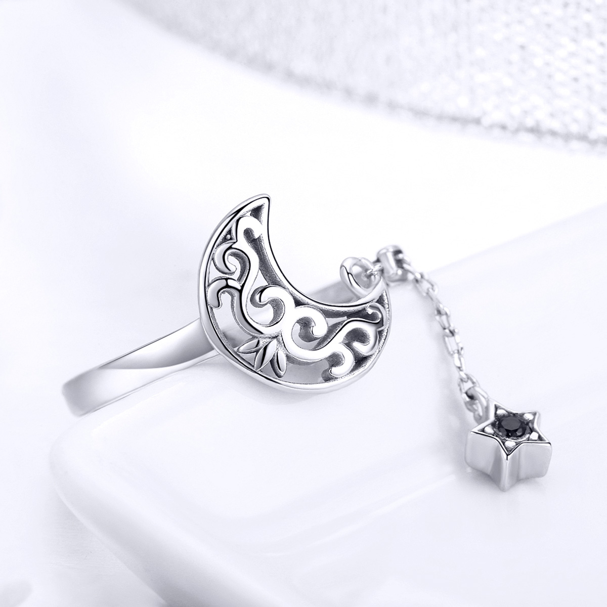 Pandora Style Sterrenlicht Maan Open Ring - SCR479